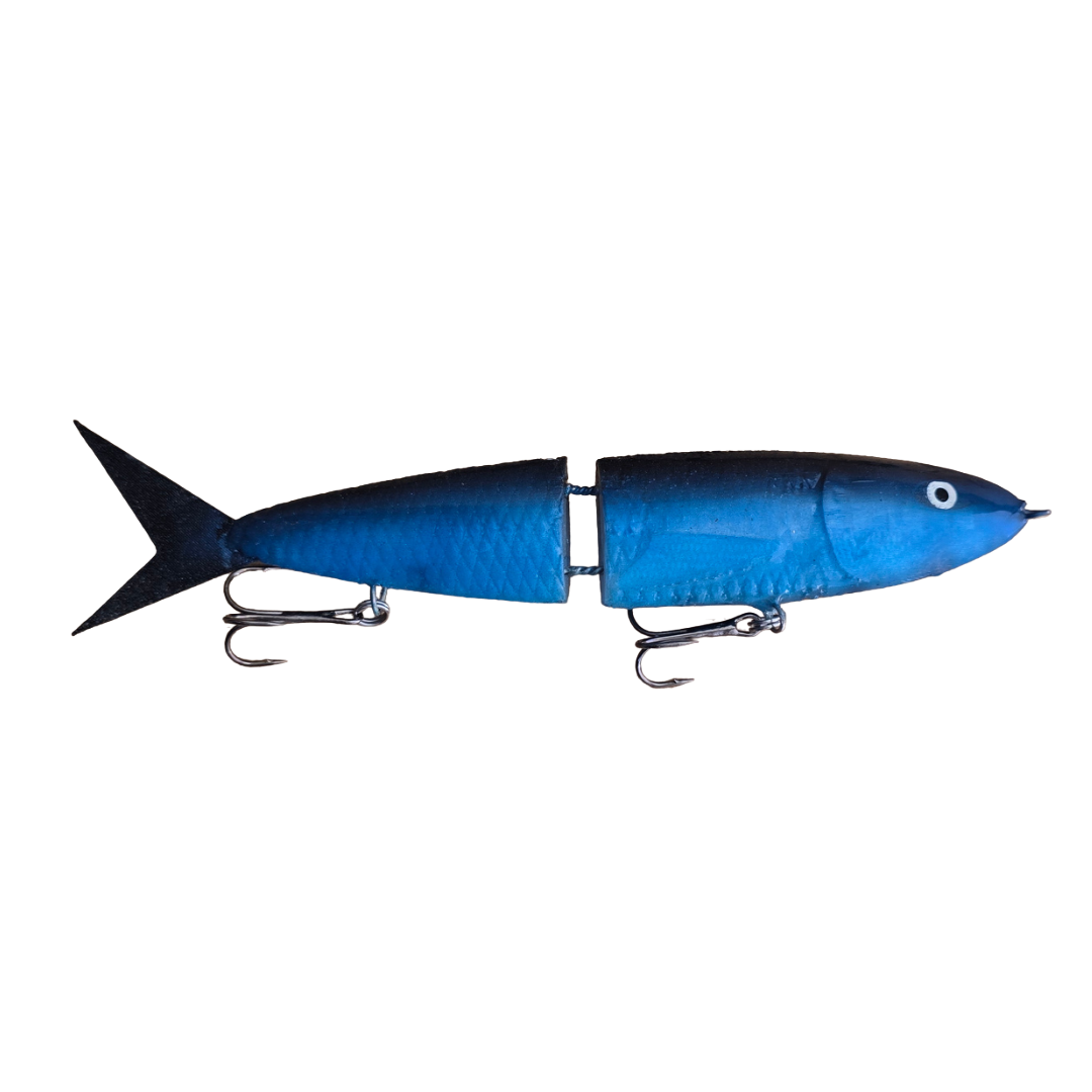 Fischlab GlideX – 19.5 cm / 48 g Sinking Glidebait – Black / Blue – Without Hooks