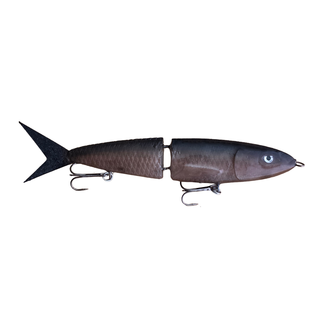 Fischlab GlideX – 19.5 cm / 48 g Sinking Glidebait – Black / Brown – Without Hooks
